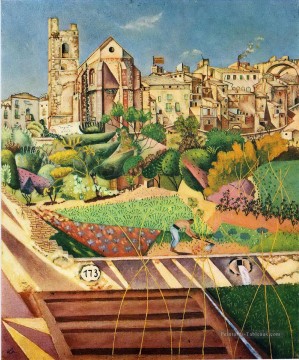 Montroig la iglesia et le pueblo Joan Miro Peinture à l'huile